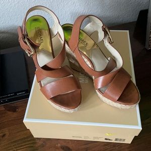Michael Kors leather wedges size 8